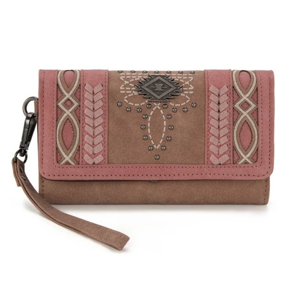 Montana West Cut-Out Embroidered Collection Wallet Light Pastel Pink